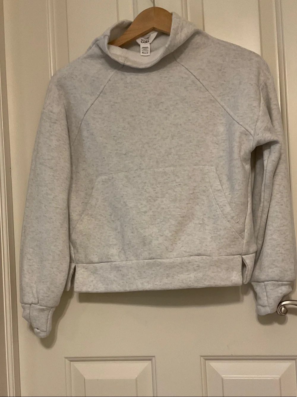 Athleta Heather Light Gray Pullover Hoodie